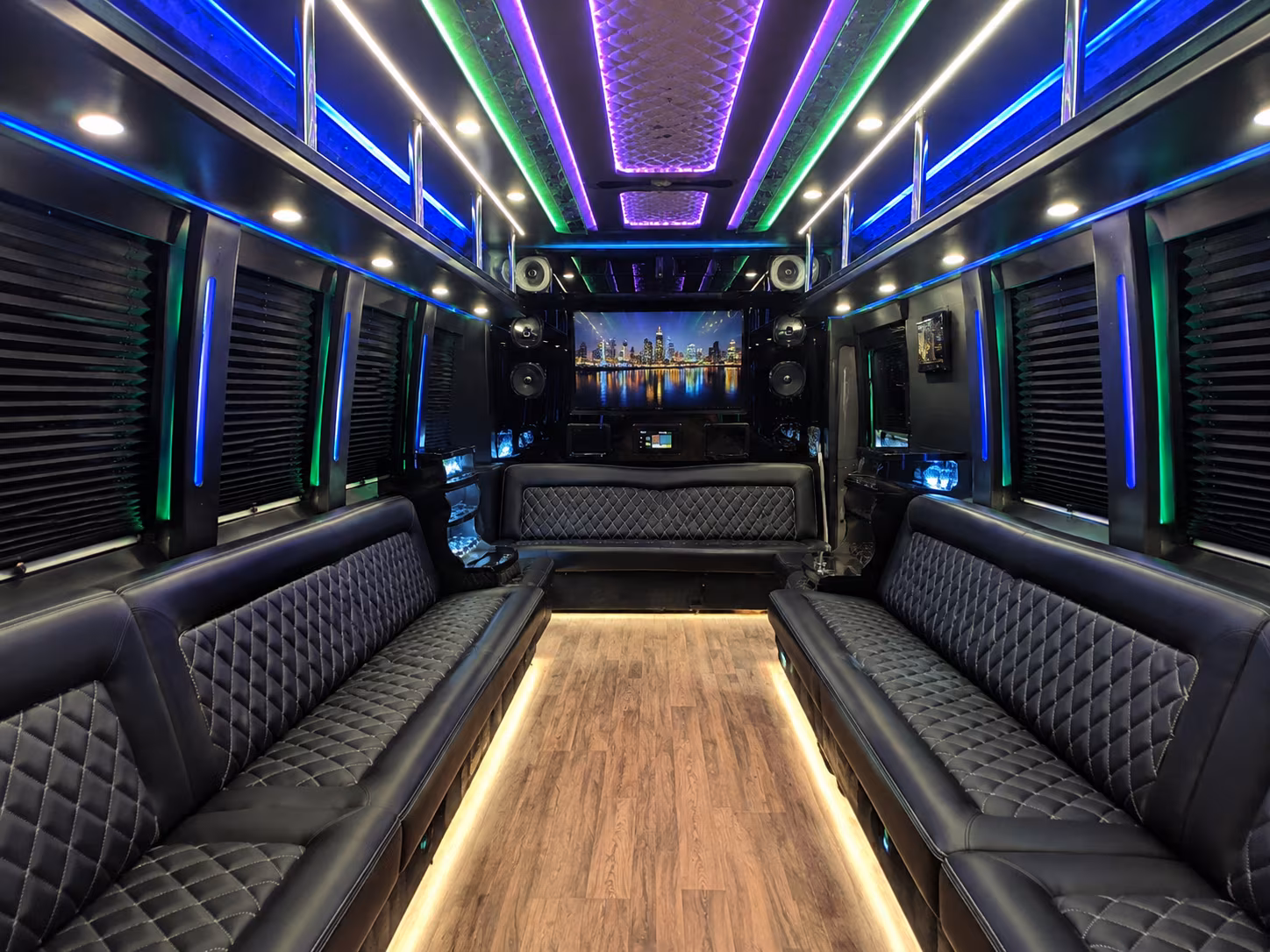 goodyear 25 passenger party bus interior
