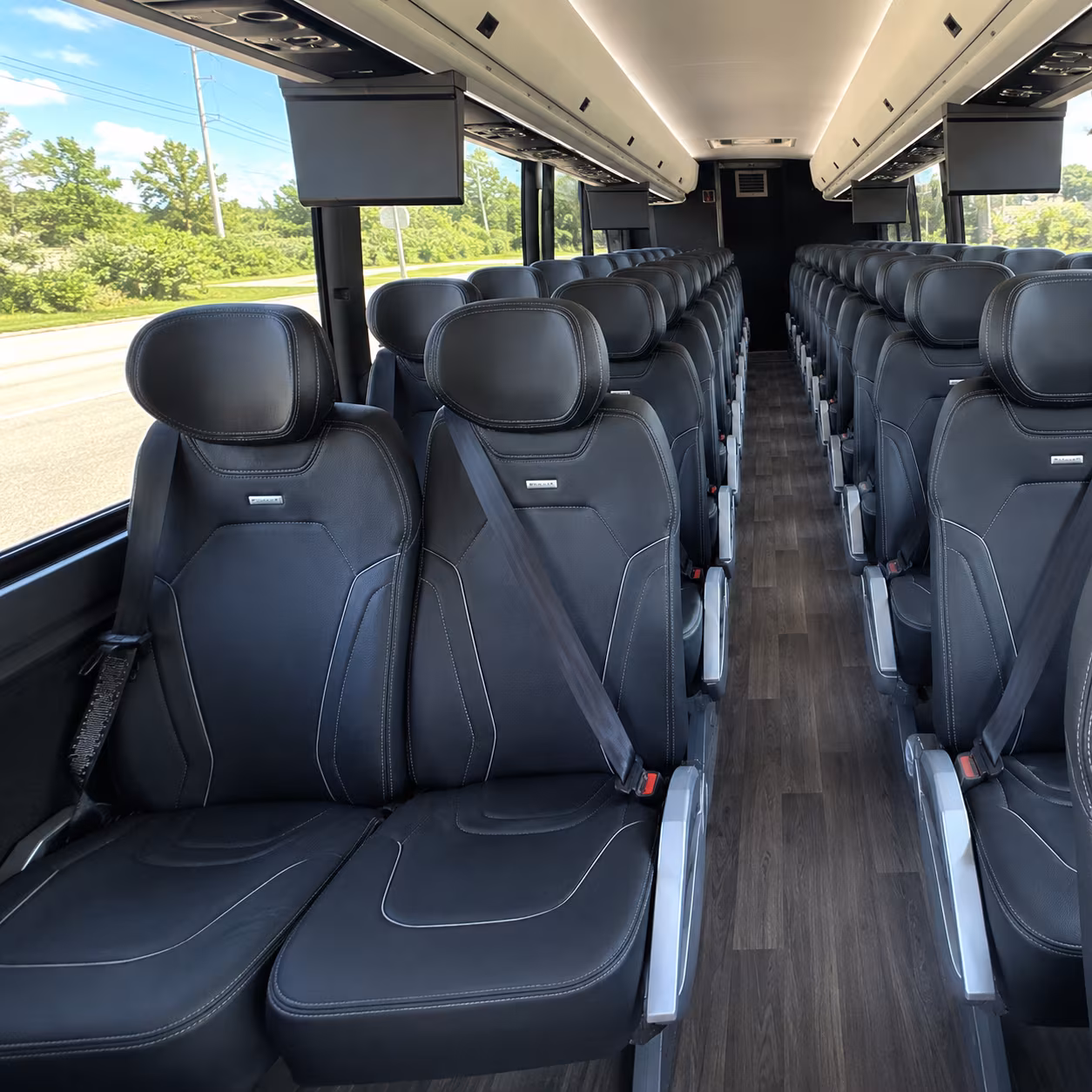 goodyear 47 passenger charter bus inside
