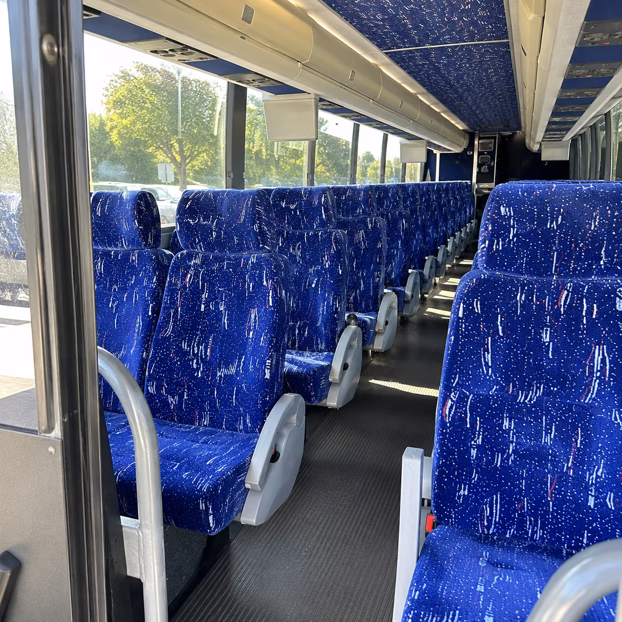 goodyear 50 passenger charter bus inside